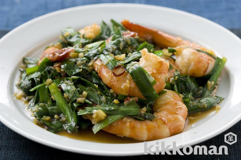 香味野菜たっぷり!えびとにらの唐辛子炒め