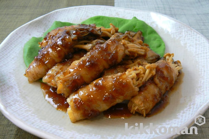 たっぷりきのこ肉巻き(生姜焼のたれ使用)
