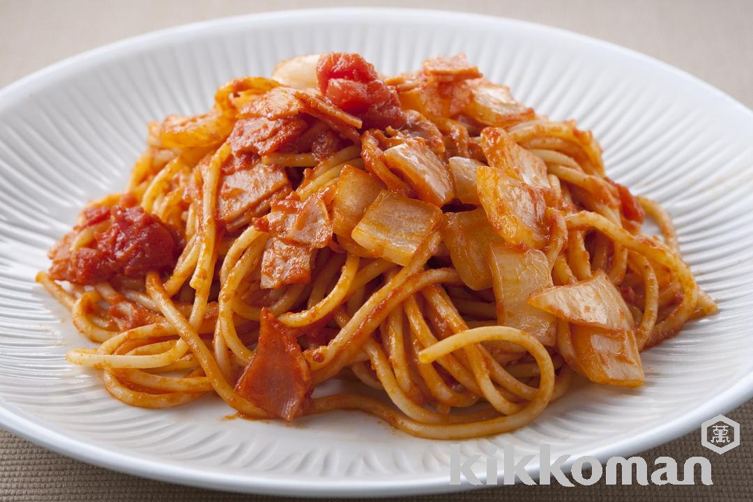 スパゲッティ ナポリタン【ハムと玉ねぎの定番の具で簡単】