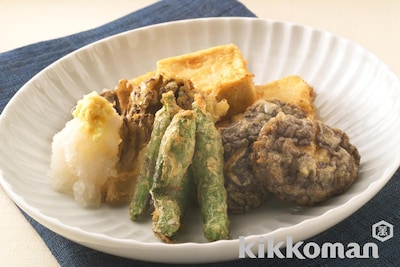 写真:豆腐ときのこの薄ごろも揚げ