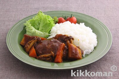 写真:煮込みハンバーグのビストロライス(トマットリア使用)