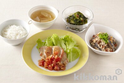 鶏肉のソテー和風トマトソース(減塩しょうゆ使用)