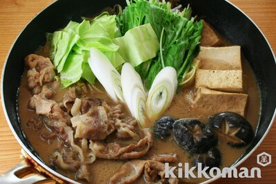 写真:豆乳すき焼き(すき焼のたれ使用)