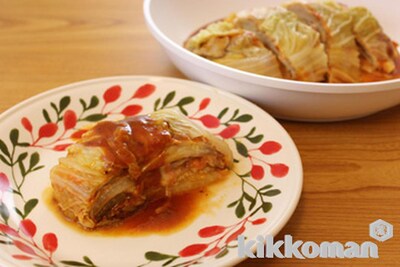 写真:白菜と豚肉のトマト重ね蒸し