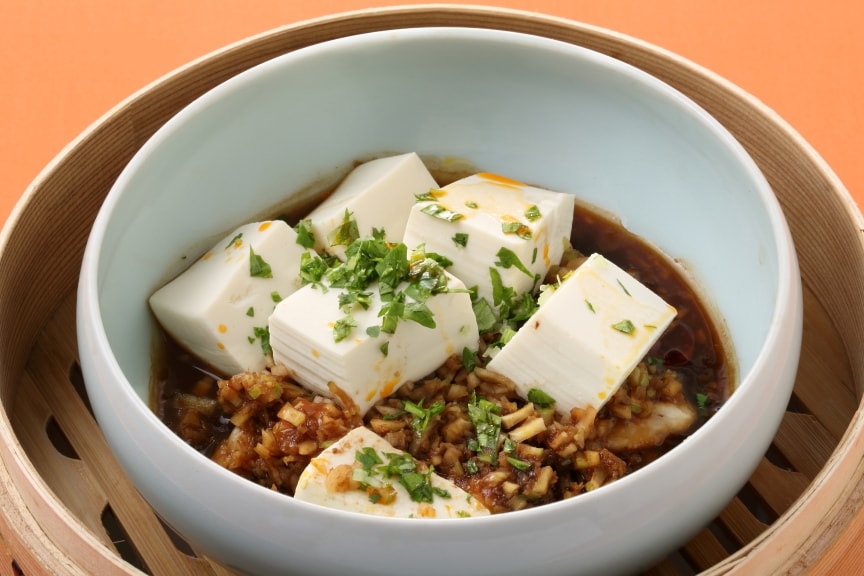 鶏むね肉とセロリの蒸し麻婆豆腐