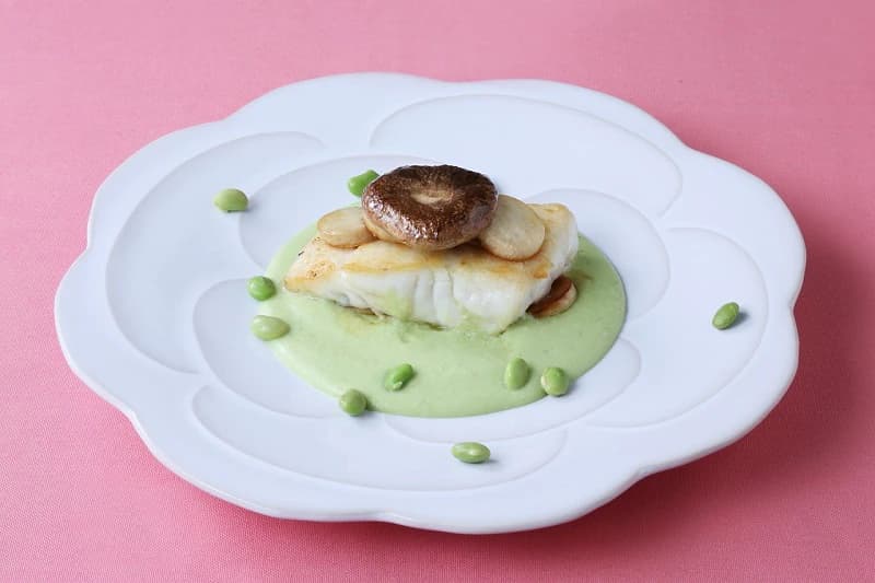 魚のムニエル 枝豆ソース