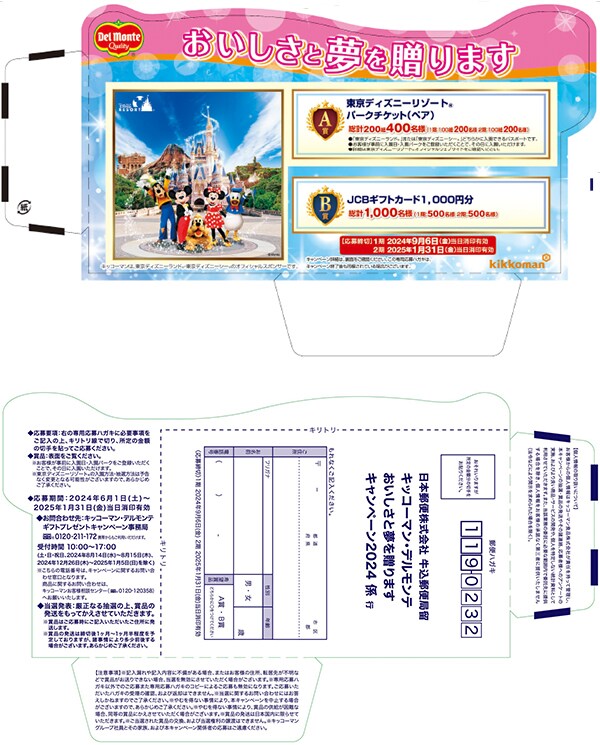 キッコーマン デルモンテ キャンペーン 応募ハガキ 東京 キッコーマン デルモンテ キャンペーン 応募ハガキ 東京