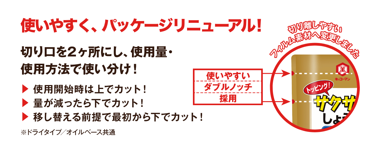 使いやすく、パッケージリニューアル！