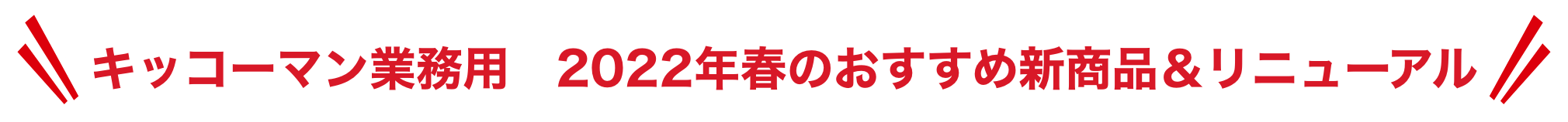 キッコーマン業務用　2022年春のおすすめ新商品＆リニューアル イメージ