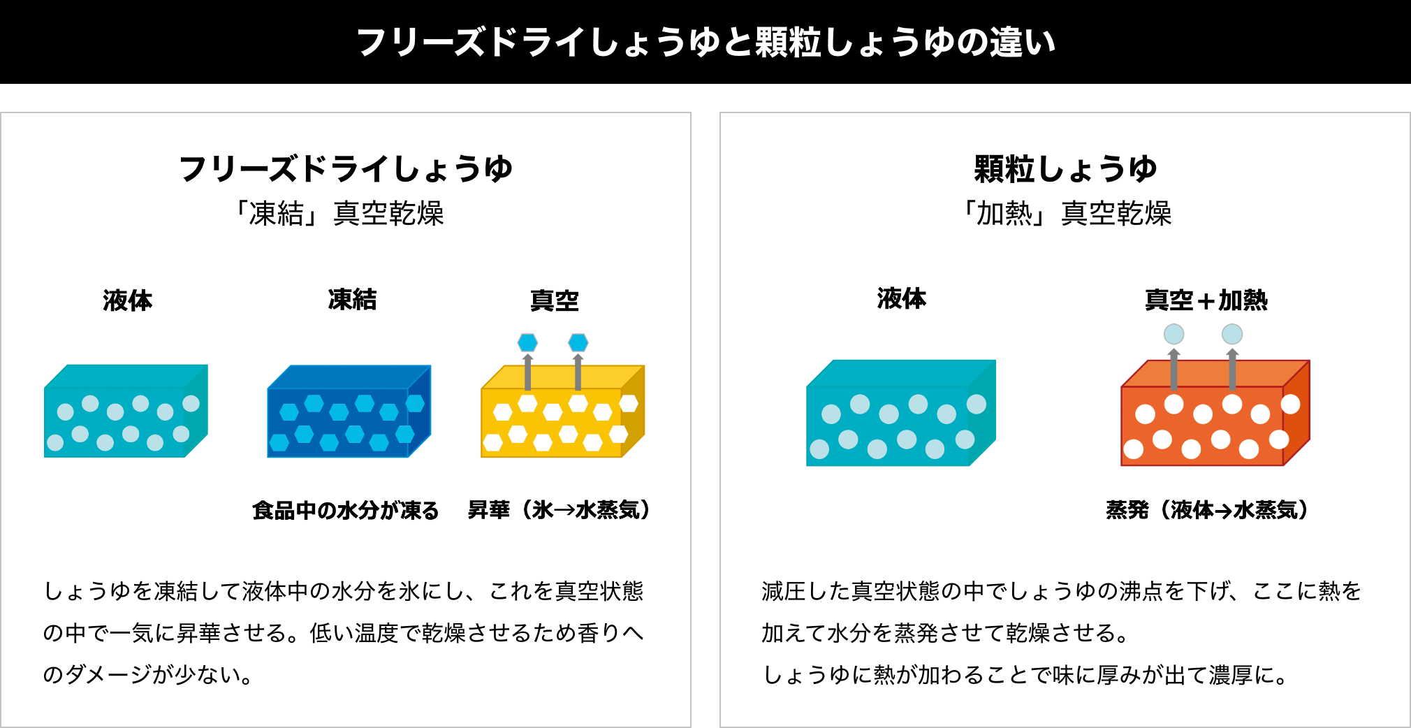 フリーズドライしょうゆと顆粒しょうゆの違い