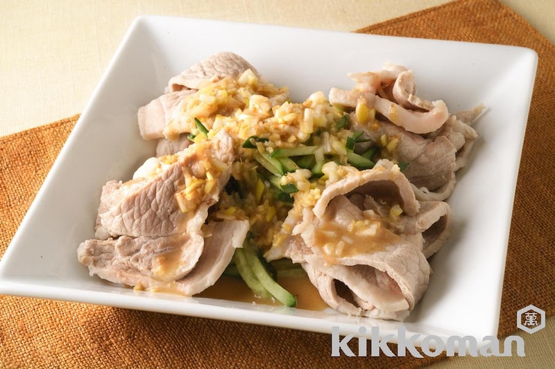 豚肉でヘルシーに!ゆで豚のごまだれ
