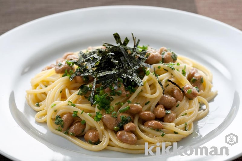 納豆の和風パスタ(スパゲティ)【味付けはしょうゆだけで簡単】