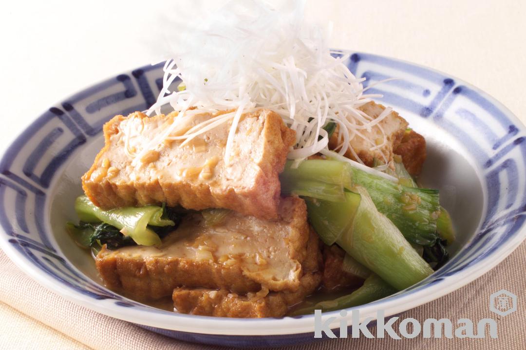 厚揚げとチンゲン菜の辛味煮