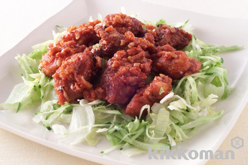 揚げ鶏のケチャップ煮