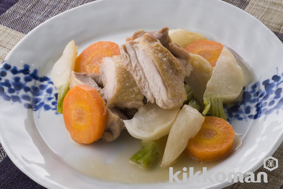 鶏肉とかぶとにんじんのぽんず蒸し焼き【肉と野菜でヘルシー】