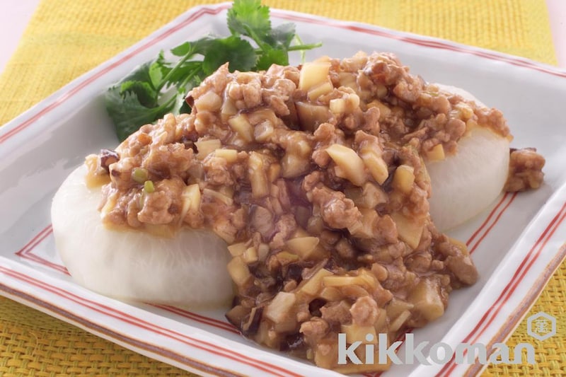 大根の中国風肉みそがけ