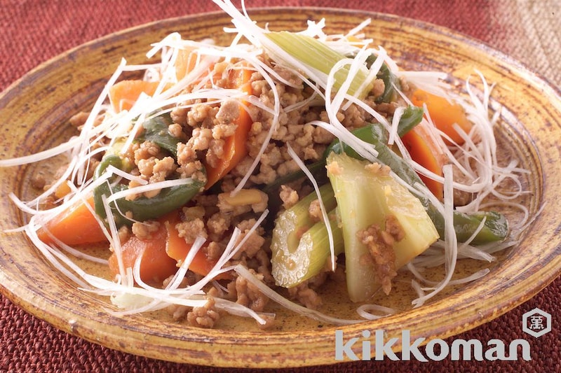 ひき肉と野菜の甜麺醤炒め