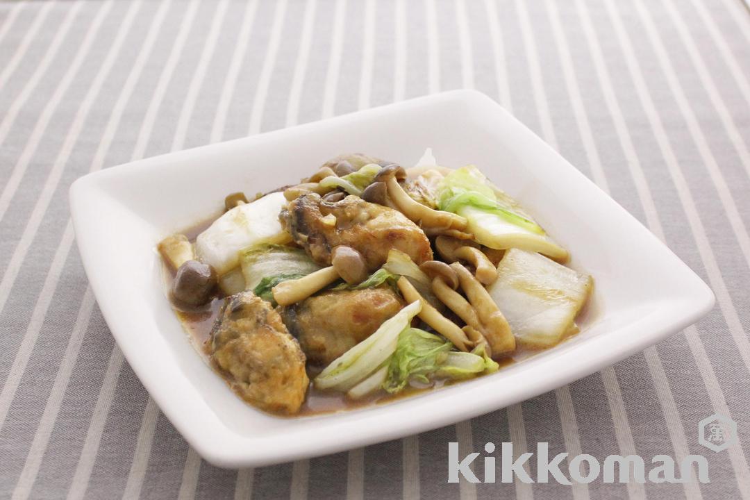 牡蠣と白菜のカキうま炒め【牡蠣しょうゆで味付けピタリ】