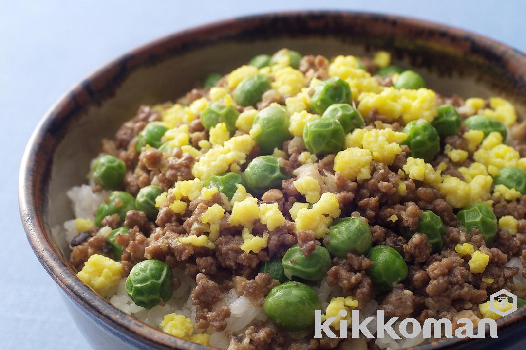 グリーンピースのそぼろ丼