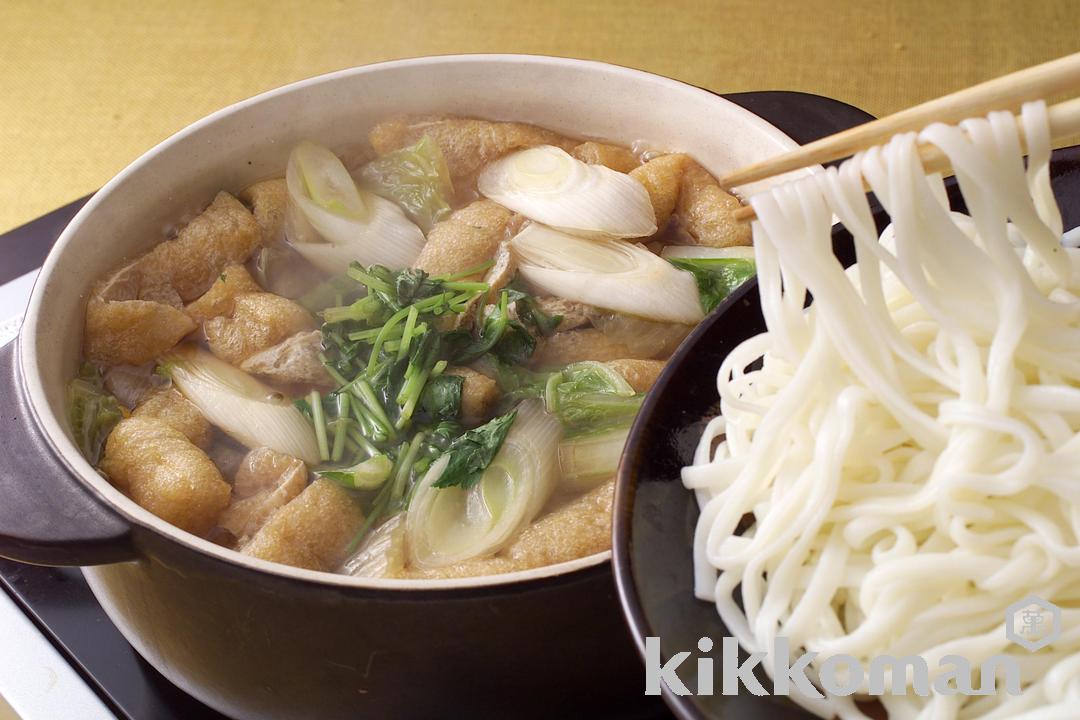 お手軽うどんすき【白菜・ねぎ・油揚げでささっと】