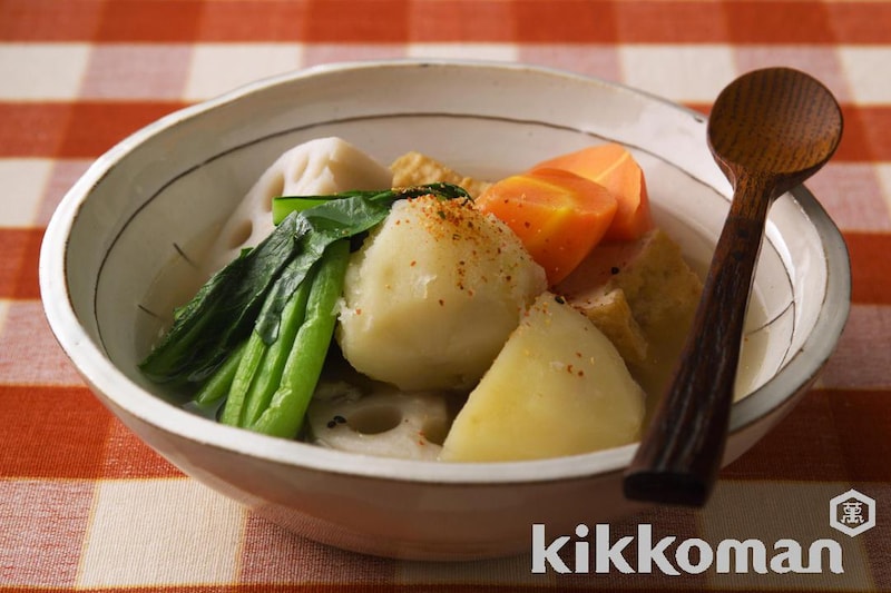 根菜と厚揚げの和風ポトフ【じゃがいも・にんじん・れんこん】