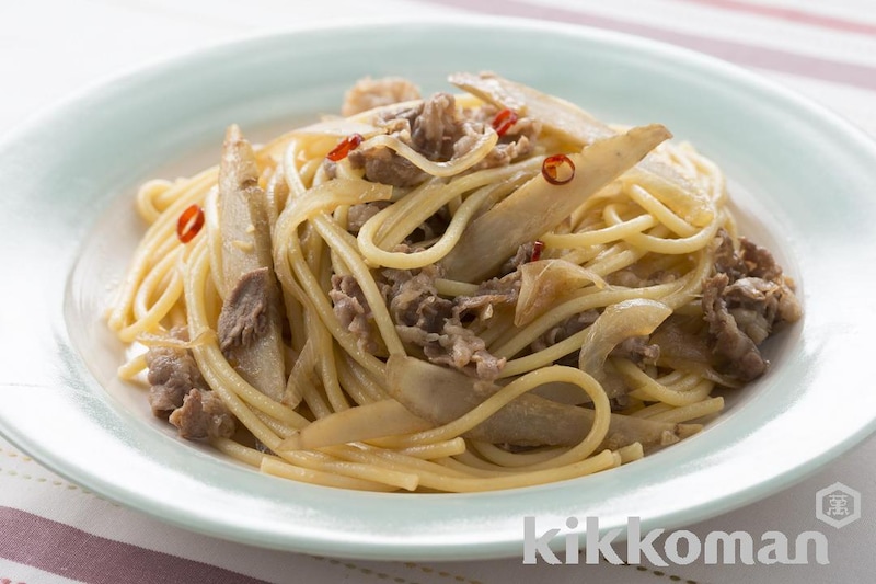 牛肉とごぼうのパスタ