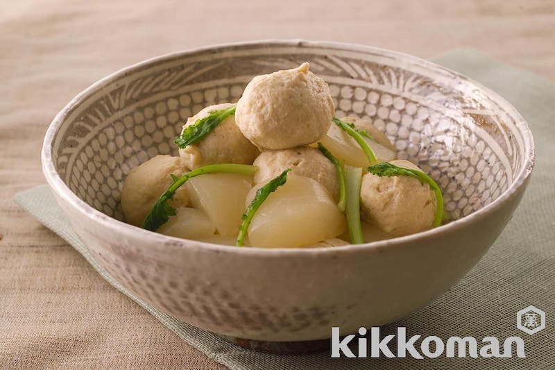 ふわふわ鶏団子とかぶの含め煮