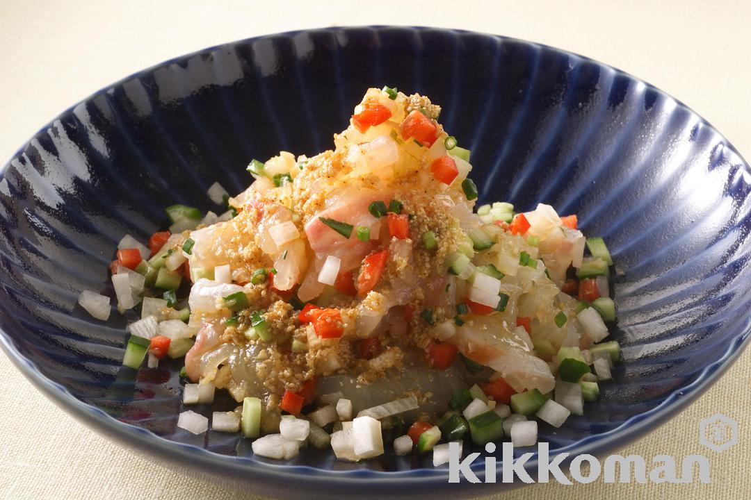 白身魚と野菜のごまじょうゆがけ