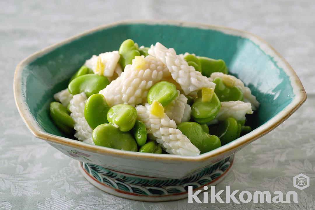 いかとそら豆の塩味炒め