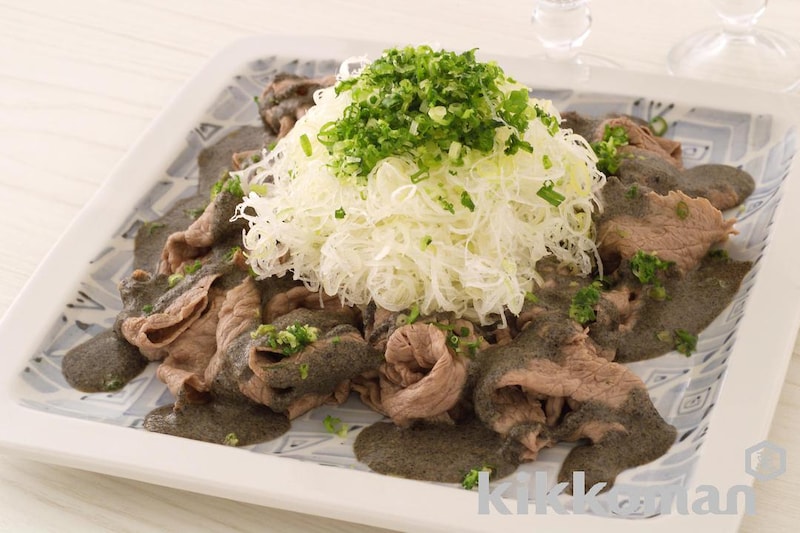 牛肉の冷しゃぶ 黒ごまだれ