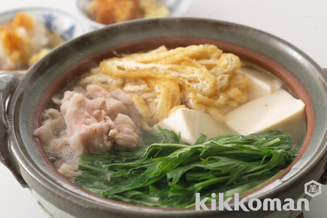 水菜と豚肉の鍋【簡単味つけの人気鍋】