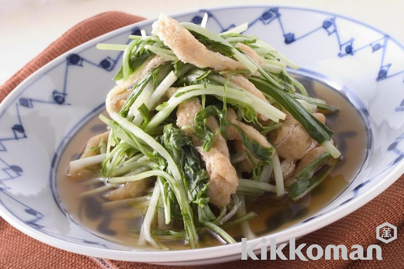 水菜と油揚げの煮びたし