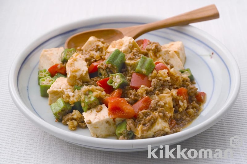 オクラ入り簡単和風麻婆豆腐