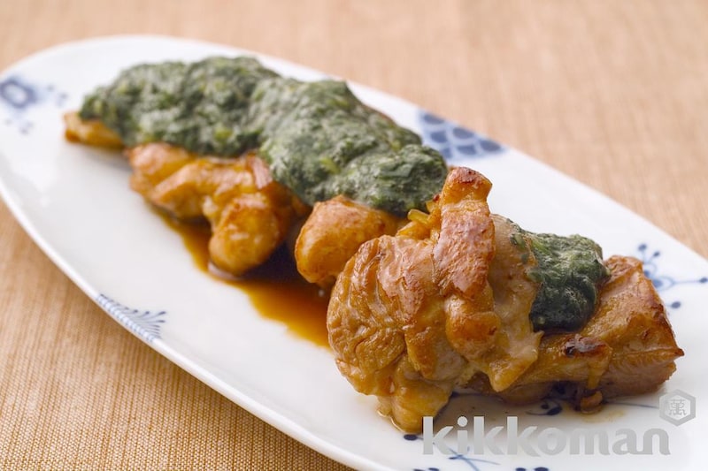 鶏のてり焼き モロヘイヤだれ