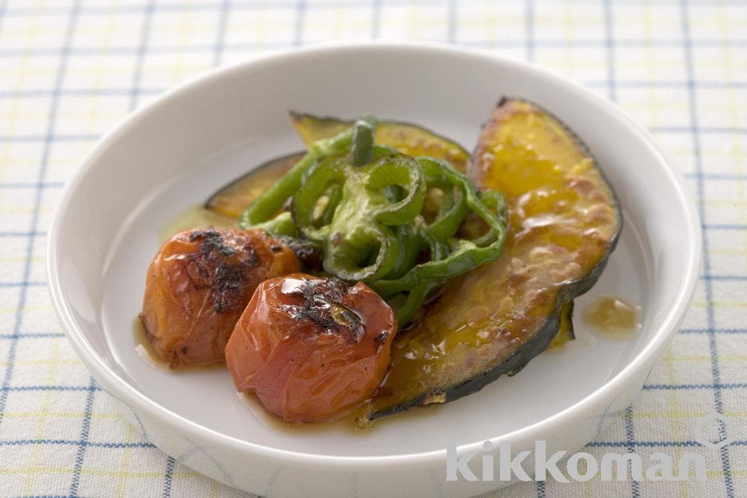 かぼちゃとピーマンの焼き野菜サラダ