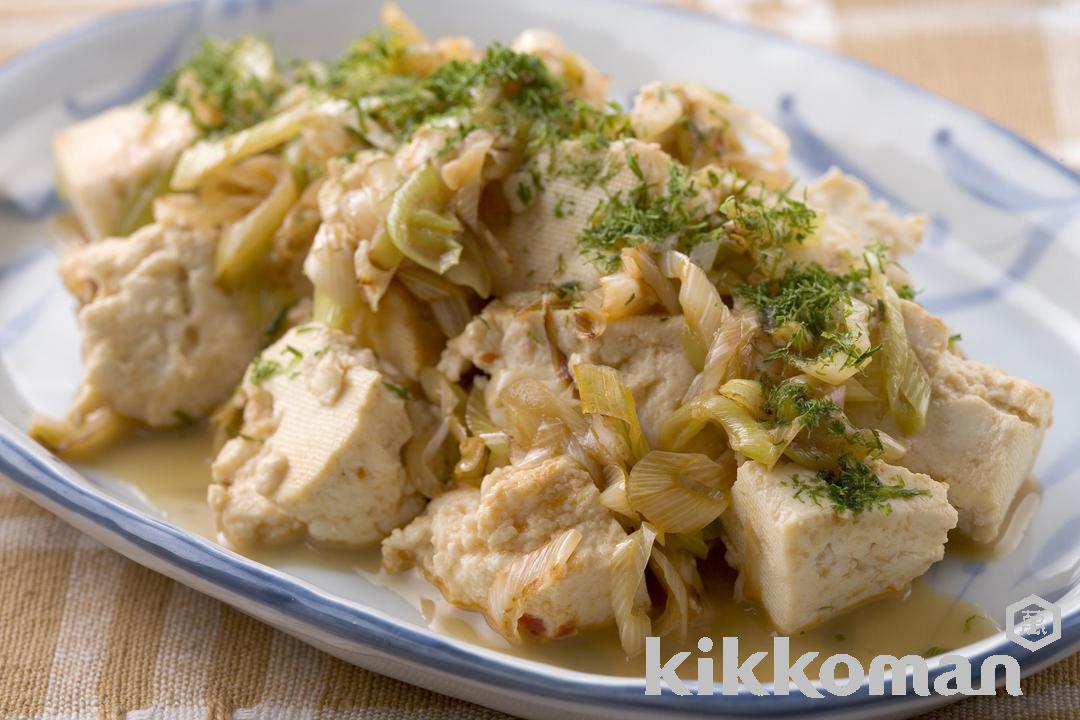 豆腐のねぎ炒め ピリ辛味