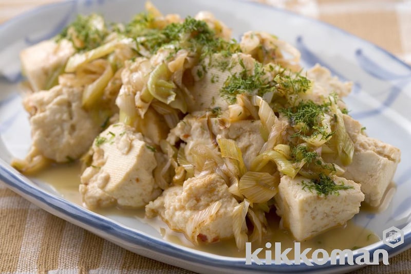 豆腐のねぎ炒め ピリ辛味