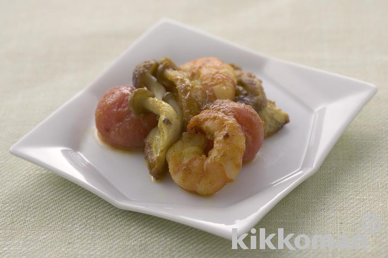 えびときのこのカレーソテー(園児のお弁当用)