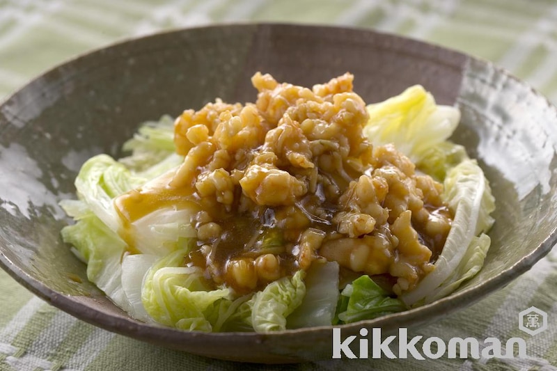 白菜のレンジ蒸し えびあんかけ