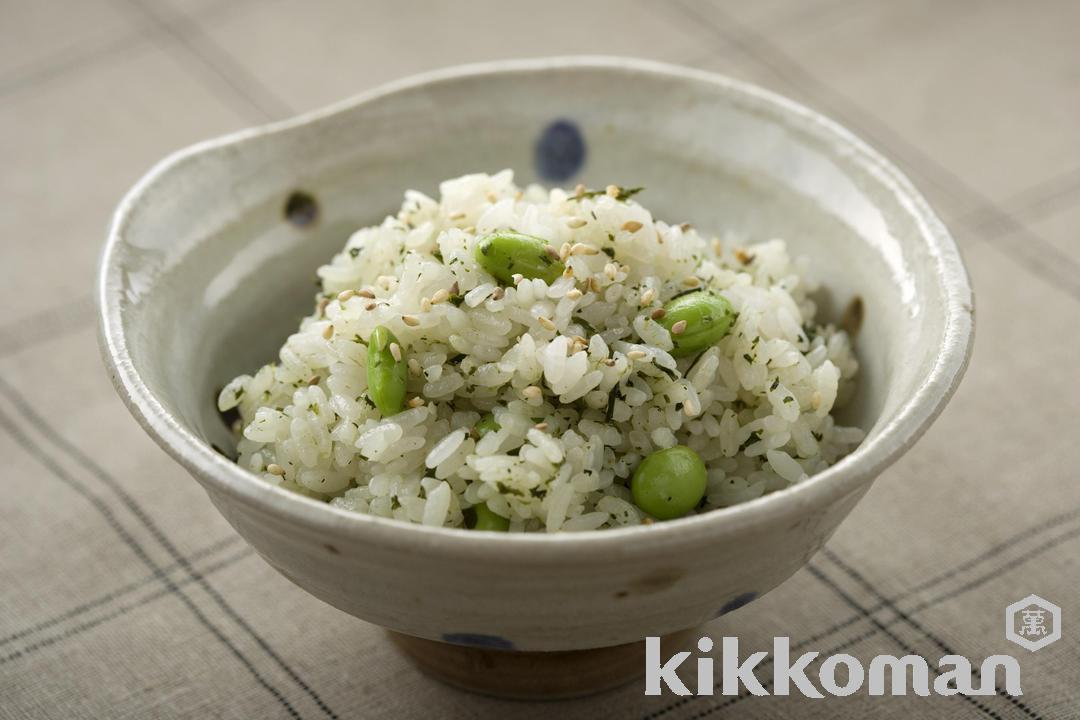 枝豆の緑茶飯