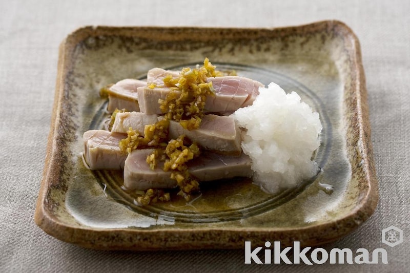まぐろのたたき 薬味じょうゆ