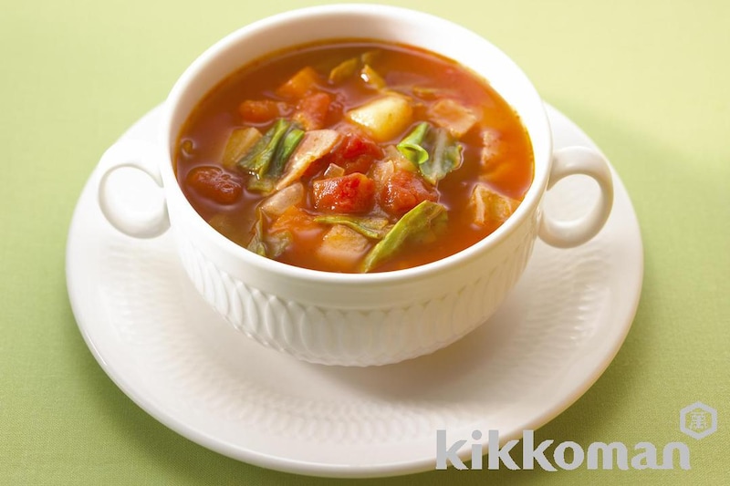 野菜たっぷりミネストローネ(基本の完熟トマトソース使用)