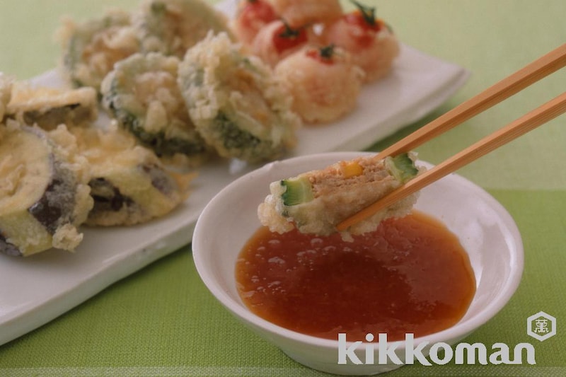 おろしぽんずの夏野菜天ぷら(ゆずか使用)