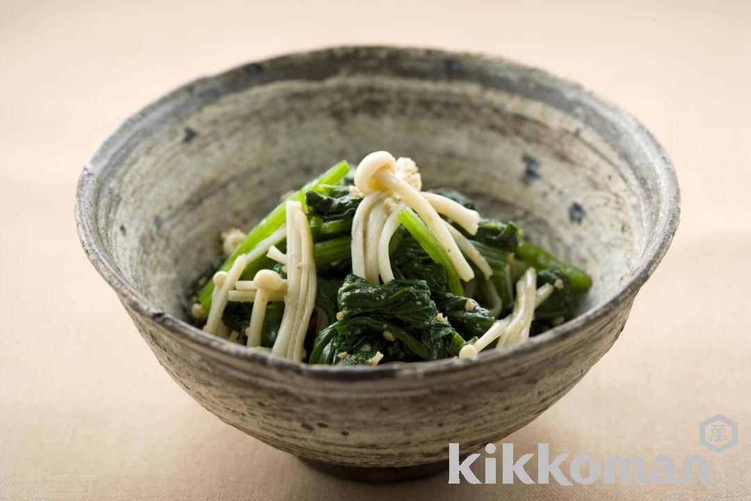 えのきたけとほうれん草の和え物【しょうゆとみりんにすりごまで人気味】