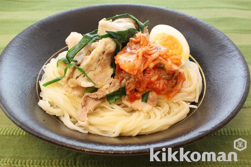 豚ニラキムチそうめん