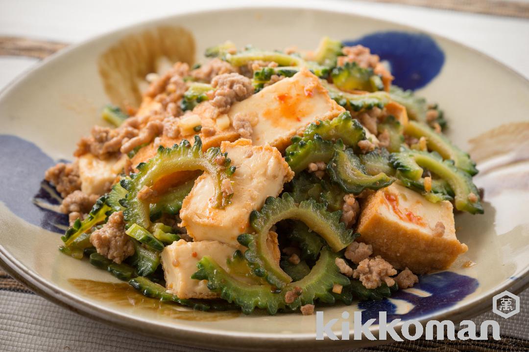 ゴーヤと厚揚げ、豚肉の炒め物