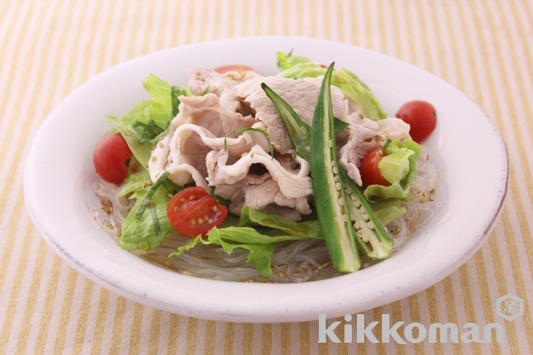 豚しゃぶと夏野菜のぶっかけ春雨麺