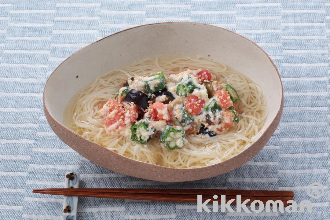 夏野菜の白和えそうめん（賛否両論　笠原氏）