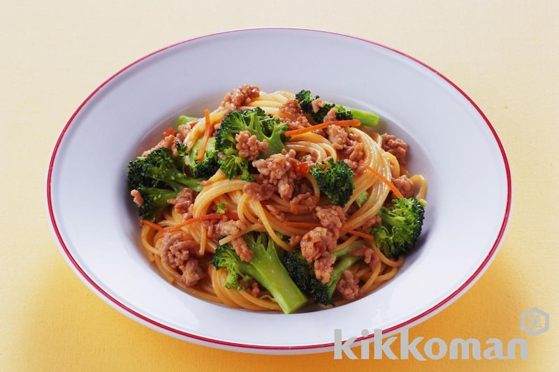 ブロッコリーと豚ひき肉の和風パスタ(うちのごはん使用)