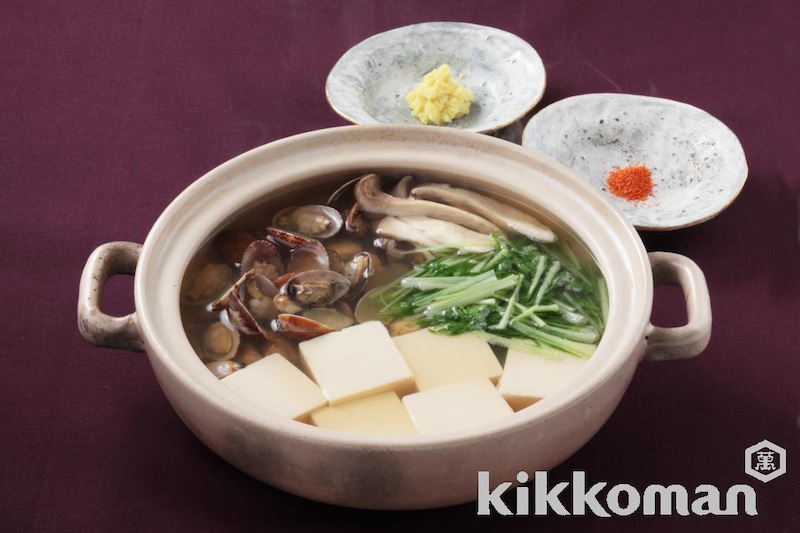 あさりと水菜のハリハリ湯豆腐(賛否両論 笠原氏)